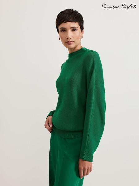 Phase Eight Green Jess Textured Funnel Neck Jumper (AR7381) | €53