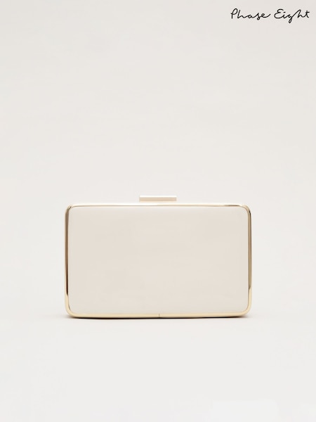 Phase Eight White Patent Box Clutch (AR7385) | 391 QAR