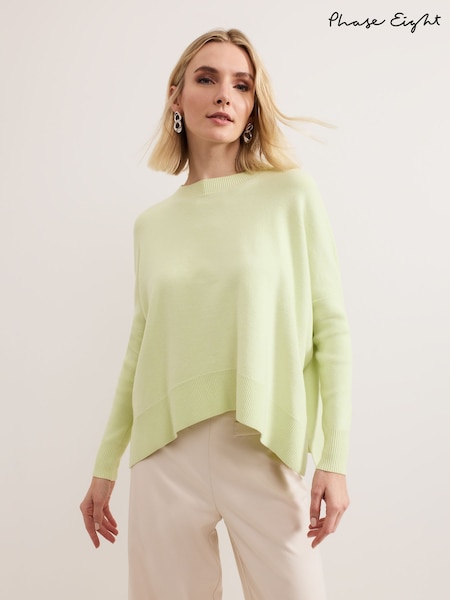 Phase Eight Green Kara Square Boxy Knit Top (AR7402) | €49