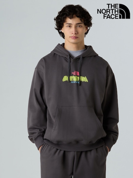 The North Face Grey Expedition Print Oversized Hoodie (AR7464) | €127