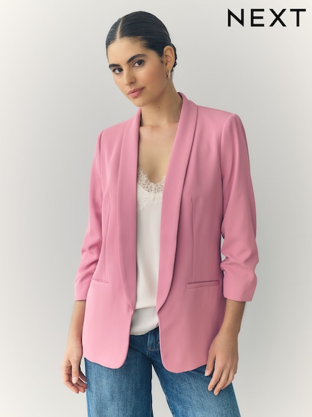 Pink Relaxed Ruched Sleeve Blazer (AR7669) | €56
