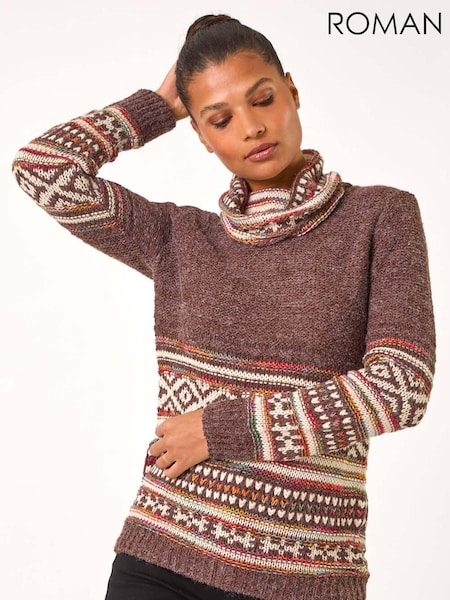 Bruin - Roman Abstract Print Roll Neck Knit Jumper (AR7717) | € 69