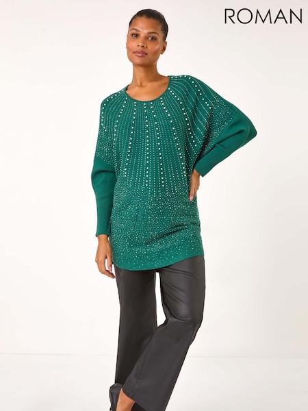 Vihreä - Roman Diamante Hotfix Sunray Top (AR7731) | €66