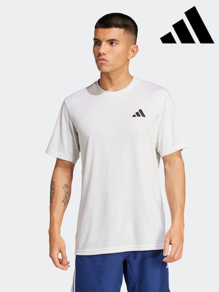 adidas White Train Essentials Feelready Novelty T-Shirt (AR7809) | AED134