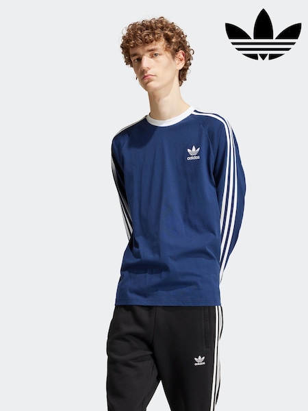 adidas Originals Blue Adicolor Classics 3-Stripes Long Sleeve Long-Sleeve Top (AR7868) | R$ 345
