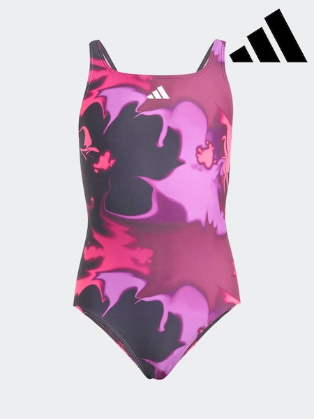 adidas Purple Tie Dye V-Back Kids Swimsuit (AR7890) | €37