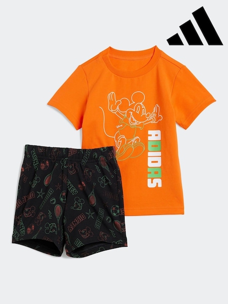 adidas Orange Disney Mickey Mouse Top & Shorts set Infant Kids (AR7894) | R$ 295