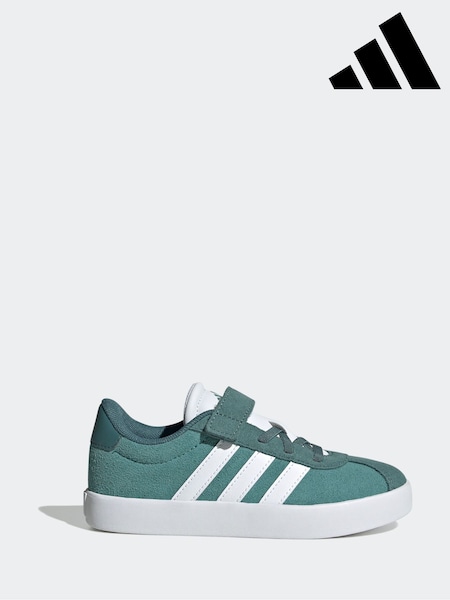 adidas Green VL Court 3.0 Hook and Loop Kids Trainers (AR7938) | AED192