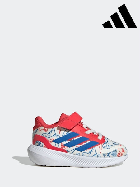 adidas White Kids Runfalcon 5 Dino Print Trainers (AR7959) | R$ 245