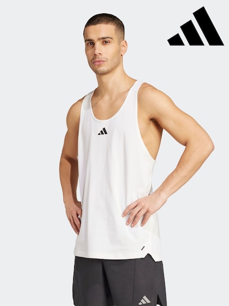 White adidas Power Stringer Vest (AR8050) | AED163