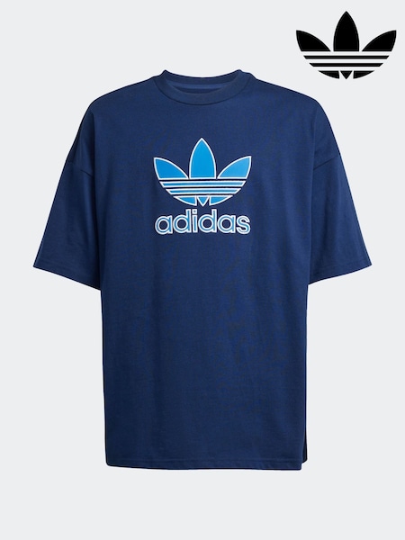adidas Originals Navy Blue Oversize Trefoil T-Shirt (AR8077) | €18.50