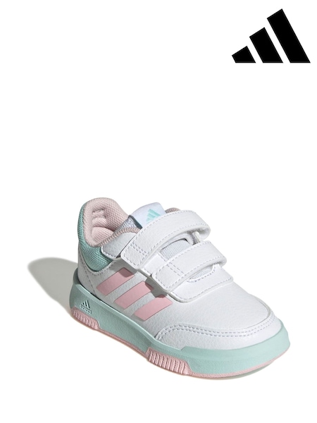 adidas White/Pink/Mint Tensaur Hook and Loop Infant Trainers (AR8103) | R$ 225
