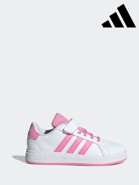 adidas White Grand Court 2.0 Easy On Kids Trainers (AR8138) | R$ 275
