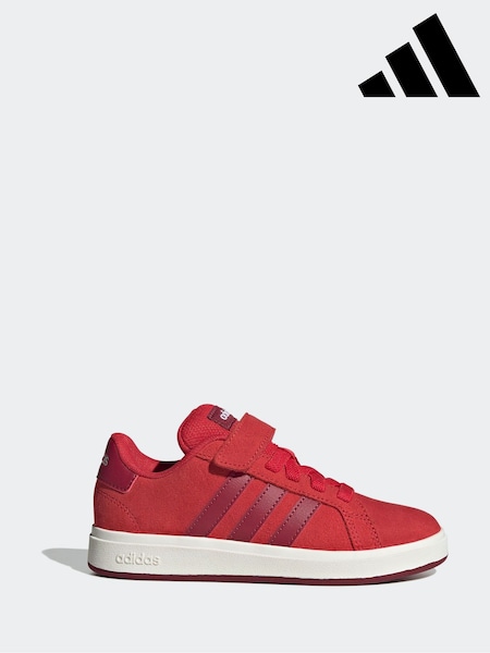 Rojo - adidas Grand Court 00s Suede Elastic Lace Kids Trainers (AR8183) | 47 €