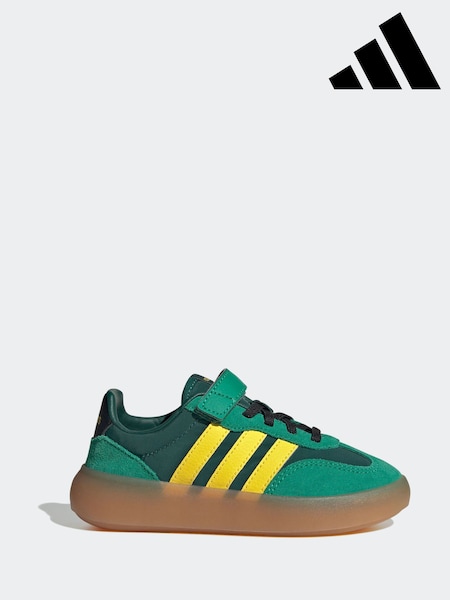 adidas Green/Yellow Barreda Decode Elastic Lace Kids Trainers (AR8210) | AED192