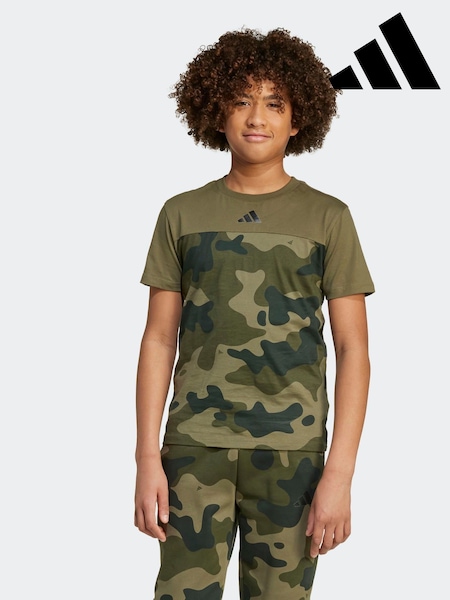 adidas Green Essentials Camo Cotton T-Shirt Kids (AR8220) | R$ 180