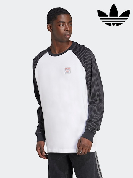 adidas Originals White Wabash Loose Baseball Jersey T-Shirt (AR8243) | AED204