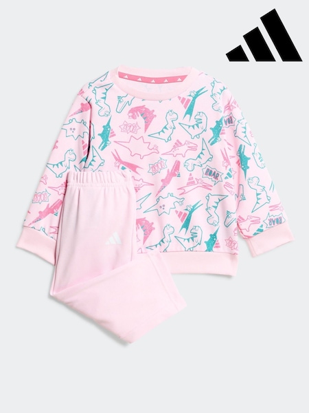 adidas Pink Essentials Adiraptor French Terry Jogger Set Infant Kids (AR8249) | R$ 325