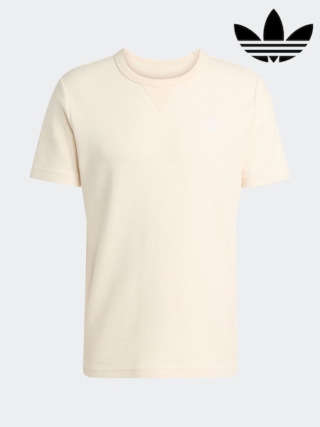 adidas Originals White Trefoil Essentials Waffle T-Shirt (AR8288) | €40