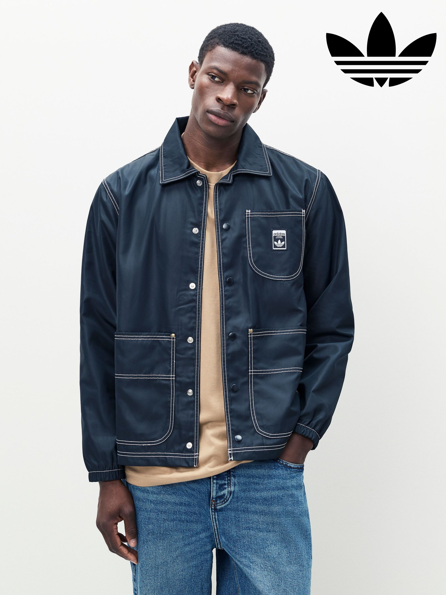 Buy Men's Jackets Adidas Originals Black Short Online | Next