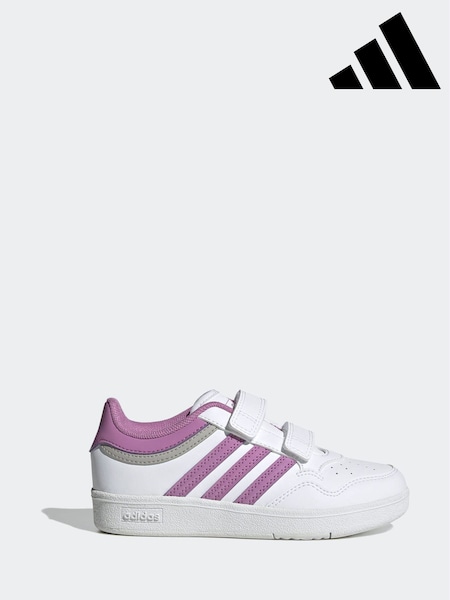 adidas White Hoops 4.0 Hook and Loop Kids Trainers (AR8388) | R$ 275