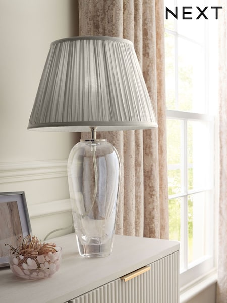 Silver Grey Pleated Lamp Shade (AR8409) | 88 QAR - 318 QAR