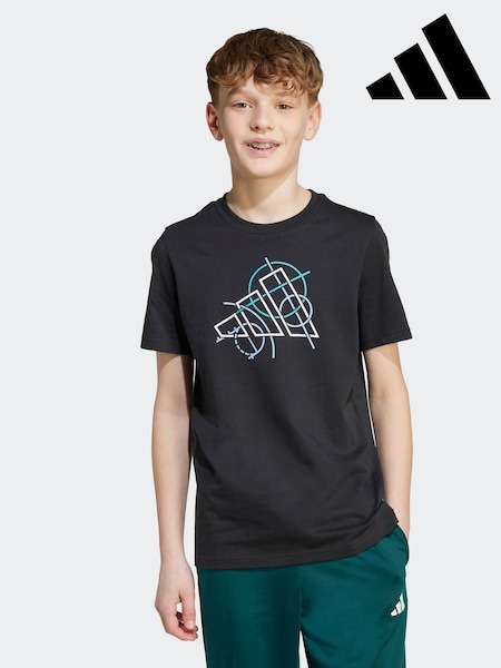 adidas Black Tech Outline Graphic T-Shirt Kids (AR8448) | R$ 130