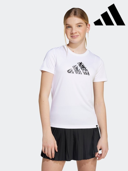 adidas White CLIMACOOL Animal Training T-Shirt Kids Girls (AR8474) | R$ 130