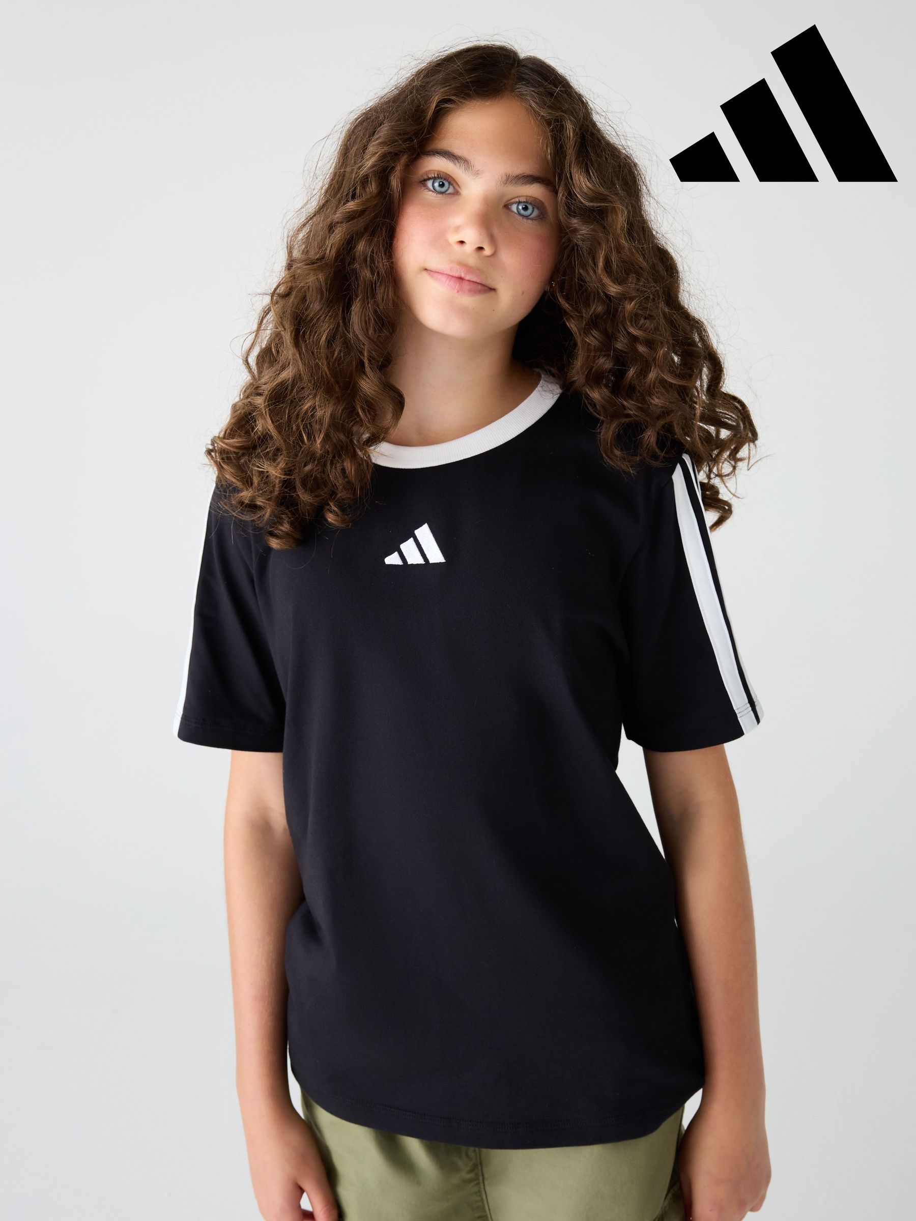 girls black adidas top