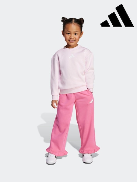 adidas Pink Sweatshirt and Frill Jogger Set Little Kids (AR8524) | R$ 375