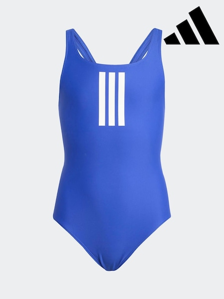 adidas Blue 3-Stripes Kids Swimsuit (AR8647) | R$ 225