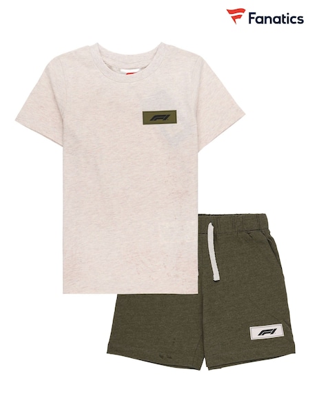 Fanatics Boys Cream F1 Formula 1 100% Cotton Shorts Set (AR8699) | €35