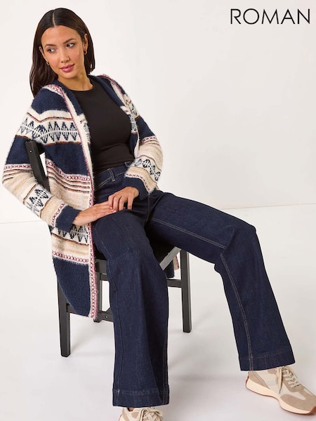 Roman Nordic Stitch Pattern Knit Cardigan (AR8819) | € 77