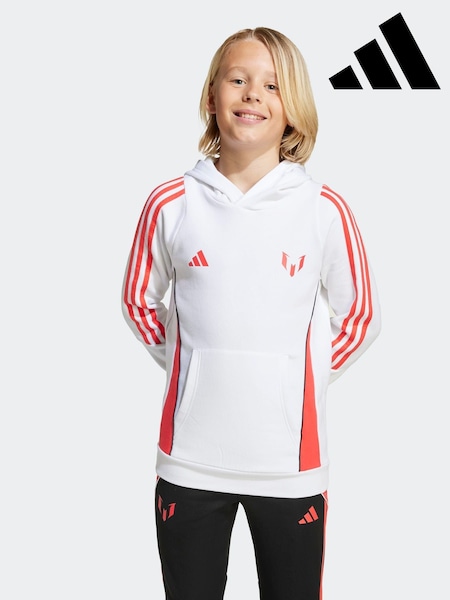 adidas White Messi Hoodie Kids (AR8966) | R$ 395