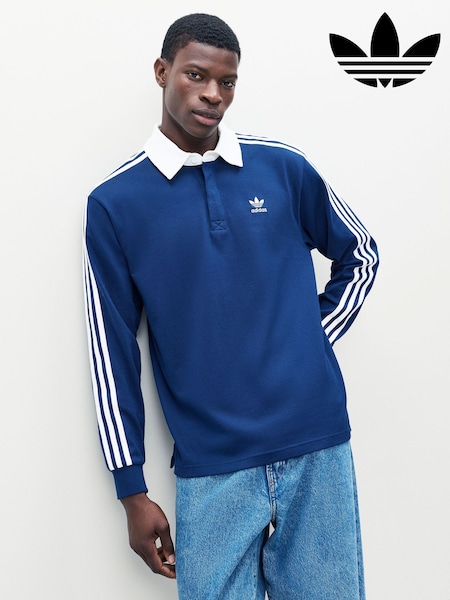adidas Originals Blue Adicolor Rugby Polo Shirt (AR8985) | €53