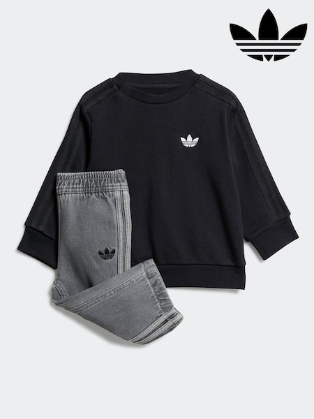 adidas Originals Black Infant Kids Sweatshirt and Denim Leggings Set (AR8992) | €50