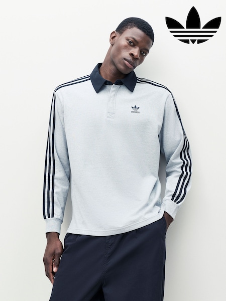 adidas Originals Grey Adicolor Rugby Polo Shirt (AR9020) | €51