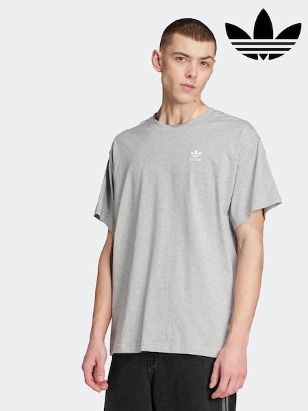 adidas Originals Grey Oversized Trefoil Essentials T-Shirt (AR9028) | AED128