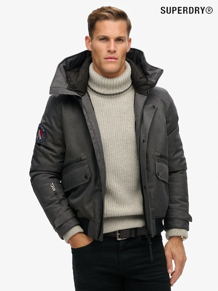 Superdry Grey City Tweed Padded Bomber Jacket (AR9059) | €198