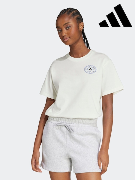 adidas White Farmers Market Graphic Regular 100% Cotton T-Shirt (AR9090) | R$ 275