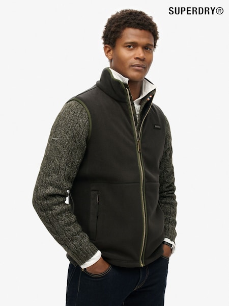 Superdry Black Estate Fleece Gilet (AR9147) | €94