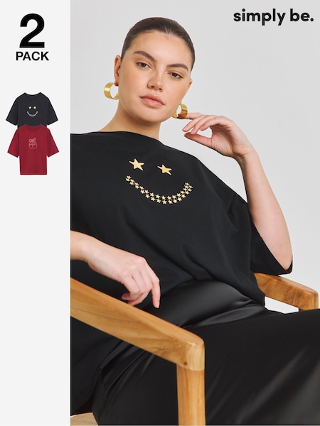 Simply Be 2 Pack of Graphic Tees (AR9158) | 45 €
