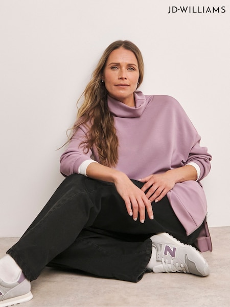 Anthology By JD Williams Purple High Neck Zip Side Sweatshirt (AR9161) | €47