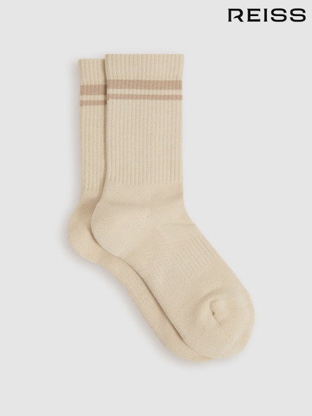 Crema - Reiss Helena Cotton-Blend Striped Crew Socks (AR9168) | 25 €