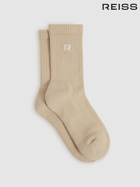 Reiss Stone Rihanna Cotton-Blend Logo-Embroidered Crew Socks (AR9170) | $32