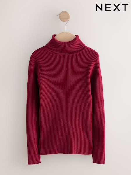 Berry Red Roll Neck Knit Jumper (3-16yrs) (AR9201) | AED61 - AED86
