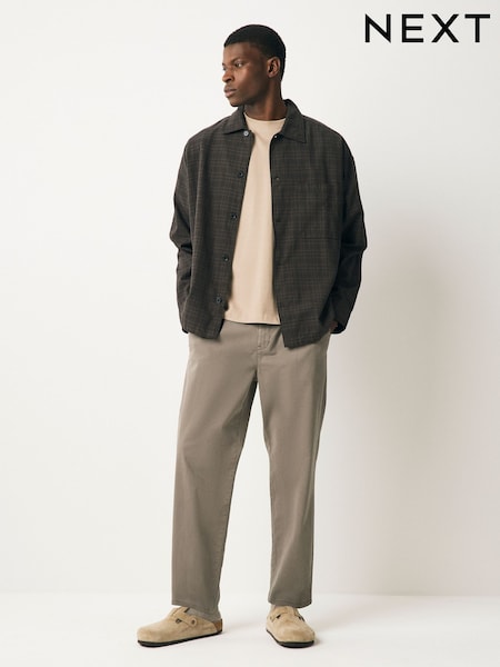 Marrón seta - Pleated Textured Chino Trousers (AR9386) | 43 €