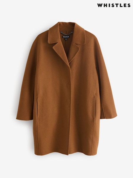 Whistles Brown Julia Wool Double Faced Coat (AR9401) | ₪1,504