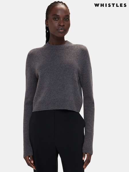 Whistles Grey Wool Cropped Sweater (AR9404) | €79