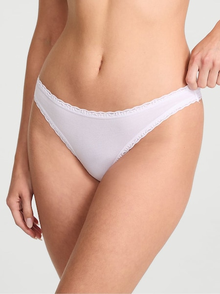 Victoria's Secret White Thong Cotton Lace Waist Knickers (AR9434) | €10.50